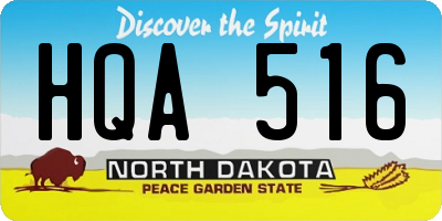 ND license plate HQA516