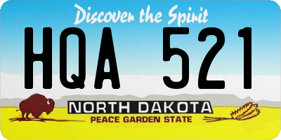 ND license plate HQA521