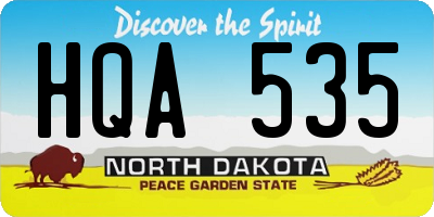 ND license plate HQA535