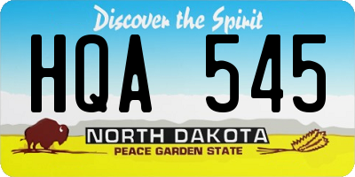 ND license plate HQA545