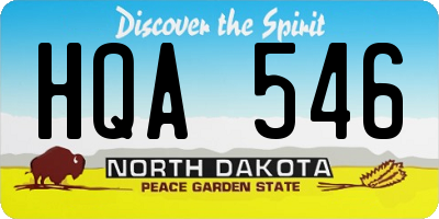 ND license plate HQA546