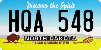 ND license plate HQA548