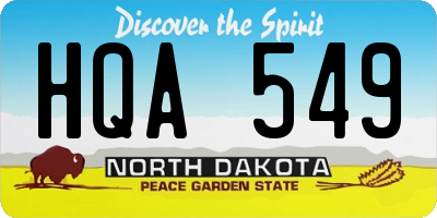 ND license plate HQA549
