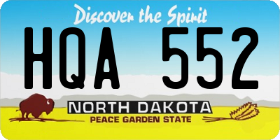 ND license plate HQA552