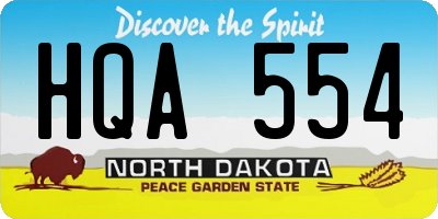 ND license plate HQA554