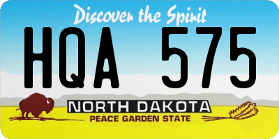 ND license plate HQA575