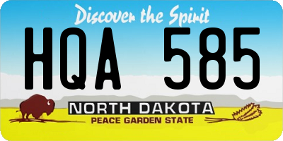 ND license plate HQA585