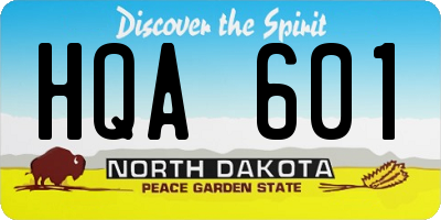 ND license plate HQA601