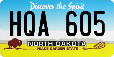 ND license plate HQA605