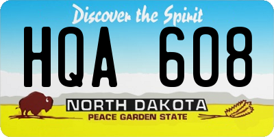 ND license plate HQA608