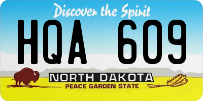 ND license plate HQA609