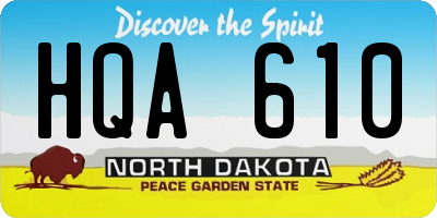 ND license plate HQA610