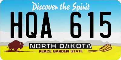 ND license plate HQA615