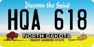ND license plate HQA618