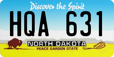 ND license plate HQA631