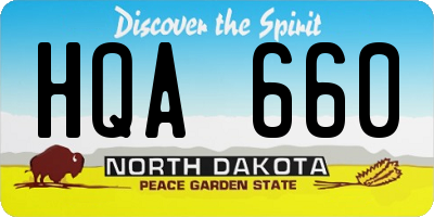 ND license plate HQA660