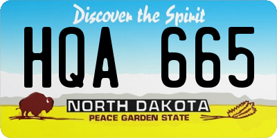 ND license plate HQA665