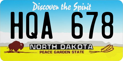ND license plate HQA678