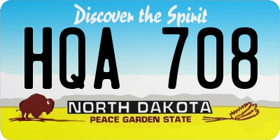ND license plate HQA708