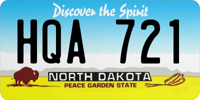 ND license plate HQA721
