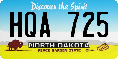 ND license plate HQA725