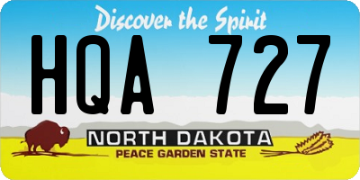 ND license plate HQA727