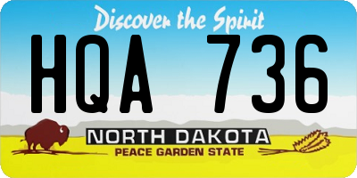 ND license plate HQA736