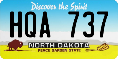 ND license plate HQA737
