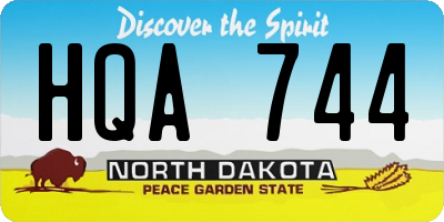 ND license plate HQA744