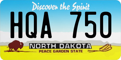 ND license plate HQA750