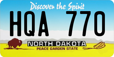 ND license plate HQA770