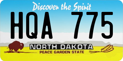 ND license plate HQA775