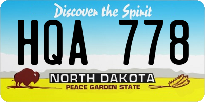 ND license plate HQA778