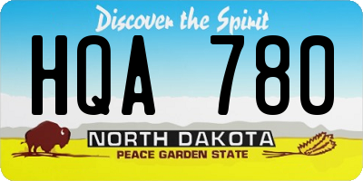 ND license plate HQA780