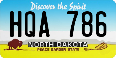 ND license plate HQA786