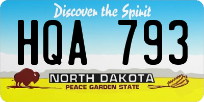 ND license plate HQA793