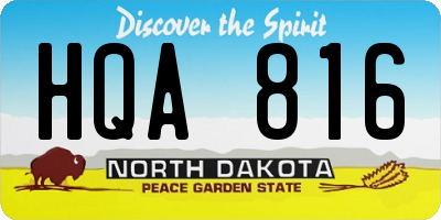 ND license plate HQA816