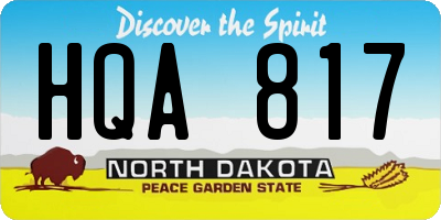 ND license plate HQA817