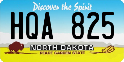 ND license plate HQA825