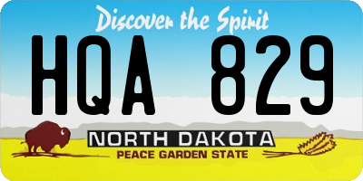 ND license plate HQA829