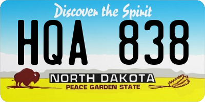 ND license plate HQA838