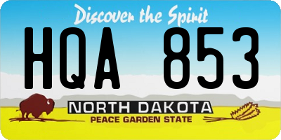 ND license plate HQA853