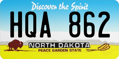 ND license plate HQA862