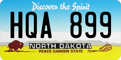 ND license plate HQA899