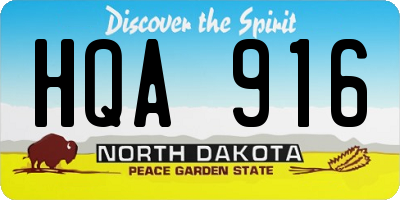 ND license plate HQA916