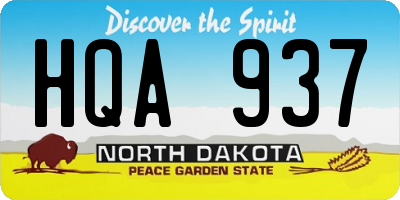 ND license plate HQA937