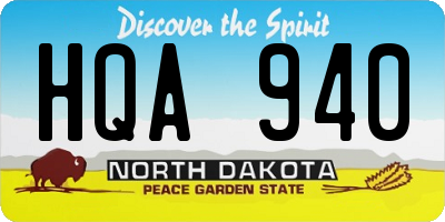 ND license plate HQA940