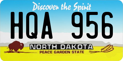 ND license plate HQA956