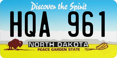 ND license plate HQA961
