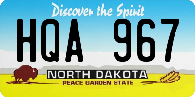 ND license plate HQA967